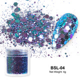 Reflective Nail Art Powder Glitter Nails Super Shinning Crystal Rhinestones Sequins Chrome Pigment UV Gel Polish DIY Decorations