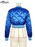 Streetwear Jacket Long Sleeve Crop Tops Jacket Coat Varsity