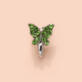 1Pc Crystal Butterfly Fake Nose Ring Non Piercing Clip On Nose Ring Indian Style Nose Cuff Fake Piercing Septum  Jewelry