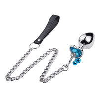 Traction Chain Bell Anal Plug Metal Anal Beads Crystal Anus Expander Erotic Beads Butt Plug Sex toys