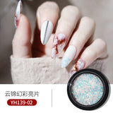 1Box Silver Reflective Nail Powder Color-Change Reflection Glitter Shinning Crystal Rhinestone Powder UV Gel Polish Chrome Dust