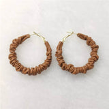 statement Vintage Pu Leather Big Hoop Earrings