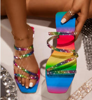 Rhinestone colorful Women Sandals Shoes 11+