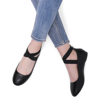 Women Flats Shoes Elastic Ankle Straps Comfortable  Flats 11+
