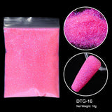 10g/bag Shining Sugar Nail Glitter Colorful Powder Candy Coat Effect White Black Pigment Dust Nails Art Decorations DIY Supplies