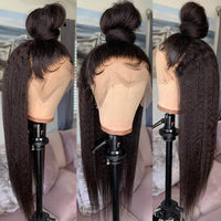 Transparent Kinky Straight Lace Front Wig Yaki Brazilian 13x6 360 Lace Frontal Wigs Human Hair For Women Prepluck With Baby Hair