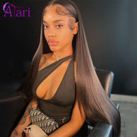 Highlight Purple with Pink Straight Human Hair Wigs Transparent Brazilian 13x4 Lace Frontal wig 5x5 lace Closure Wig Pre Plucked