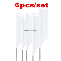 New  6Pcs Professional Hair Cricket Comb Heat Resistant rattail comb tools