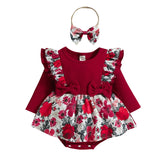 Infant Girl 2Pcs Outfit Pleated Fly Sleeves Cartoon Print bby