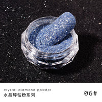 1Box Silver Reflective Nail Powder Color-Change Reflection Glitter Shinning Crystal Rhinestone Powder UV Gel Polish Chrome Dust