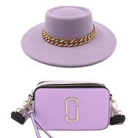 Fedoras Hat Two Hat Oversized Chain Accessory Bag purse