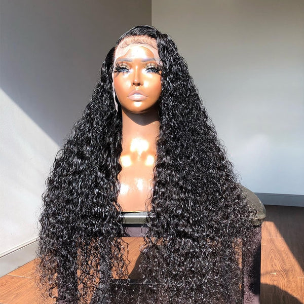 360 Full Lace Frontal Wig Water Wave Curly Human Hair Wig 13x6 Hd Glueless Lace Front Wigs 30 Inch 5x5 Closure Wig