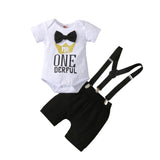 First Birthday Outfits Numbers 1 Necktie Baby Overalls bby