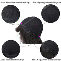 Ombre Human Hair Wigs Highlight Straight Wig With Bangs Glueless Machine Made Wigs 100% Peruvian Human Remy Hair
