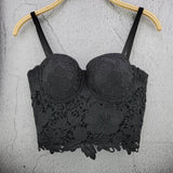 Embroidered Breathable Sexy Fashion Ladies Cropped Bustier bra shirt