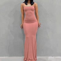 Satin Slip Sleeveless Backless Maxi Dress - Divine Diva Beauty