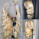 ****sale 200 Density Water Wavy 13x4 Transparent Lace Frontal Wigs 613 Honey Blonde Body Wave Lace Front Human Hair Wigs