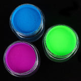 3pcs Neon Acrylic Powder Nail Art Extension Design Fluorescent Engraving Dipping Powder Acrylic Manicure