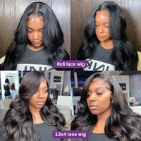 HD Lace Frontal Wig 6x6 Lace Closure Wig 30 Inches Body Wave Lace Front Human Hair Wigs Brazilian Remy Hair