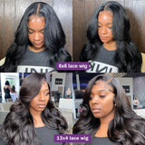 HD Lace Frontal Wig 6x6 Lace Closure Wig 30 Inches Body Wave Lace Front Human Hair Wigs Brazilian Remy Hair