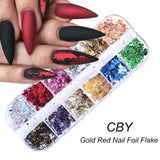 12 Grids Opal Dream Crystal Sequins Nail Flake Galaxy Iridescent Aurora 3D Paillette for Winter Autumn Manicure Decoration