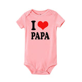 I Love Papa Mama Baby Boy Girl Romper Newborn Baby jumper Fashion Casual Short Sleeve Clothes Ropa Outfit Holiday Twins Gifts