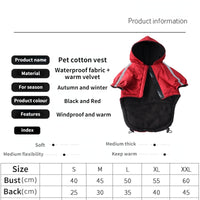 Windproof Pet Dog Coat Winter Thick Padded Jacket