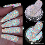 1Box Silver Reflective Nail Powder Color-Change Reflection Glitter Shinning Crystal Rhinestone Powder UV Gel Polish Chrome Dust