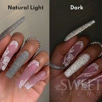 Dazzling Reflective Nails Glitter Powder Sparkly Diamond Rhinestones Pigment Shinning Silver Chrome Decoration Dust