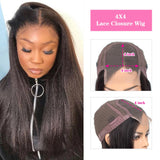 Kinky Straight Lace Front Human Hair Wigs Human Hair Lace Wig Glueless 4x4 13X4 Kinky Straight Lace Closure Wig