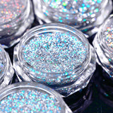 1Box Silver Reflective Nail Powder Color-Change Reflection Glitter Shinning Crystal Rhinestone Powder UV Gel Polish Chrome Dust