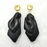 statement Vintage Pu Leather Big Hoop Earrings