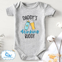 Daddy Drinking Buddy Funny Newborn Baby Boy Onesie bby