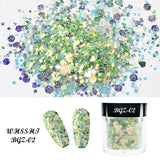 10ML Bottled Nail Art  White Black Gold Purple Light Colorful Nail Woolen Powder Nail Art Glitter Nails