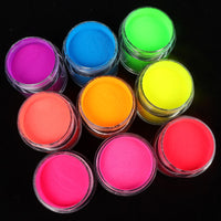 3pcs Neon Acrylic Powder Nail Art Extension Design Fluorescent Engraving Dipping Powder Acrylic Manicure