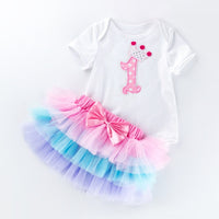 Girls Tutu Toddler Kids Clothes Baby 1st Birthday Outfits bby