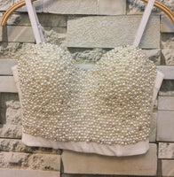 Plus Size avail Hand-made Pearls Jewel Diamond beading Bra