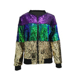 Club Coat Patchwork Sequins O-neck Long Sleeve Sexy Outwear