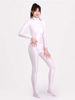 Glossy Long Sleeve Elastic Bodysuit Bodycon Rompers