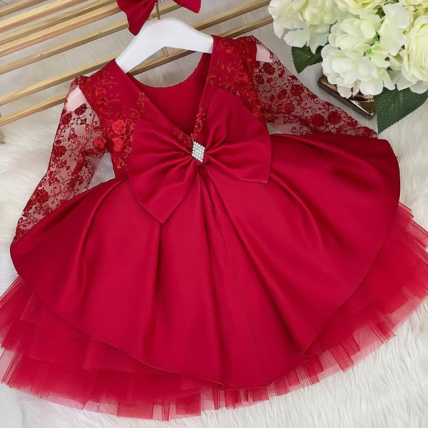 Girls Toddler Kids Lace Birthday Clothes Little Girl Princess Gown bby