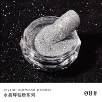 1Box Silver Reflective Nail Powder Color-Change Reflection Glitter Shinning Crystal Rhinestone Powder UV Gel Polish Chrome Dust