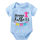 Happy 1st Father Day Daddy Print Newborn Baby onesie bby