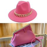 Fedoras Hat Two Hat Oversized Chain Accessory Bag purse