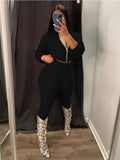 Two Piece Sets Sweatsuits For Women Long Sleeve Zipper Hoodie Tops Outfits Sweater Pants Set