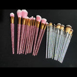 12Pcs/lot Diamond-studded Makeup Brushes Gems Makeup Beauty Tools Full Diamond Loose Powder Repairing Brush Concealer Brush - Divine Diva Beauty