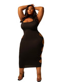 Plus Size avail Bodycon Hollow Out Dress