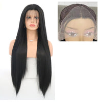 Blonde Wig Synthetic Lace Front Wig Long Silky Straight Hair Natural Hairline Side Part