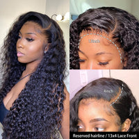 Loose Deep Wave Frontal Wig Hd Transparent Curly Lace Front Human Hair Wigs Glueless Full Water Wave Wet And Wavy Lace Front Wig - Divine Diva Beauty