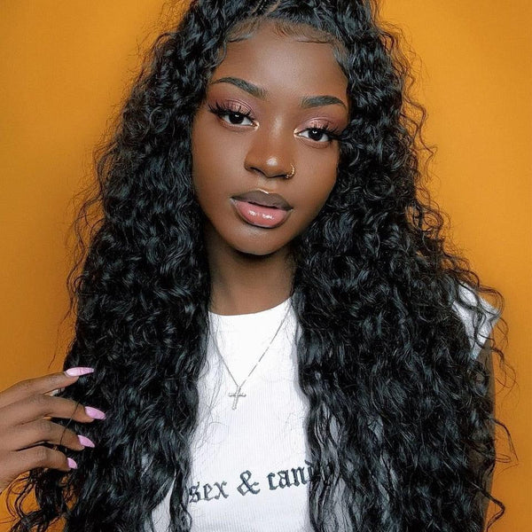 13x6 Hd Lace Frontal Wig Loose Deep Wave Wigs Curly Human Hair 40 Inch  Hair Deep Water Wave Lace Front Wig - Divine Diva Beauty