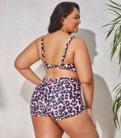 Plus Size avail Swimwear Bathing Suits 2 Pieces High Waist Push Up Bikini Sets Tummy Control